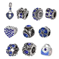 Mixed Shapes Alloy Glass Rhinestone European Beads