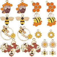 36Pcs 9 Styles Alloy Enamel Pendants