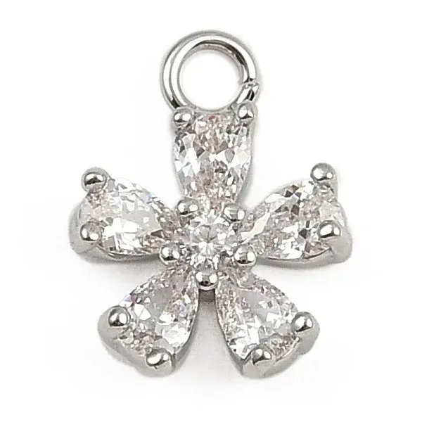 Brass Micro Pave Cubic Zirconia Pendants