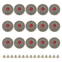 15Pcs 1-Hole Alloy & Plastic Beads Buttons