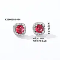 Elegant Zircon Square Stud Earrings for Women