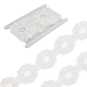 4 Yards Flower Polyester Embroidery Lace Ribbon