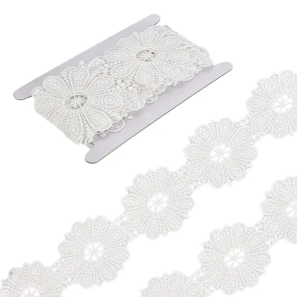 4 Yards Flower Polyester Embroidery Lace Ribbon