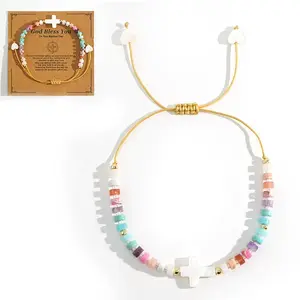 Column Shell Beads Braided Bead Bracelets