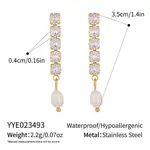 Stainless Steel Oval Dangle Stud Earringss