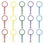 30Pcs 5 Colors Baking Paint Iron Split Key Rings