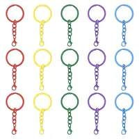 30Pcs 5 Colors Baking Paint Iron Split Key Rings