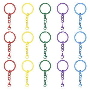 30Pcs 5 Colors Baking Paint Iron Split Key Rings