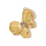 304 Stainless Steel Micro Pave Cubic Zirconia Pendants