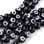 Handmade Evil Eye Lampwork Round Bead Strands