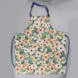Flower Pattern Cloth Sleeveless Apron