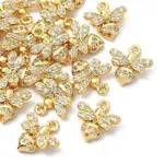 SHEGRACE Brass Micro Pave Cubic Zirconia Bees Charms