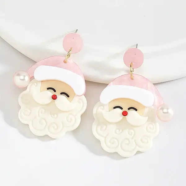 Santa Claus Acrylic Dangle Stud Earrings