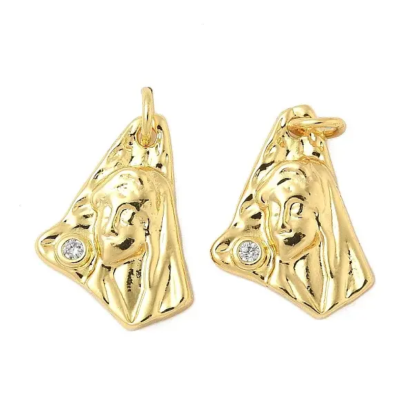 Brass Micro Pave Clear Cubic Zirconia Pendants