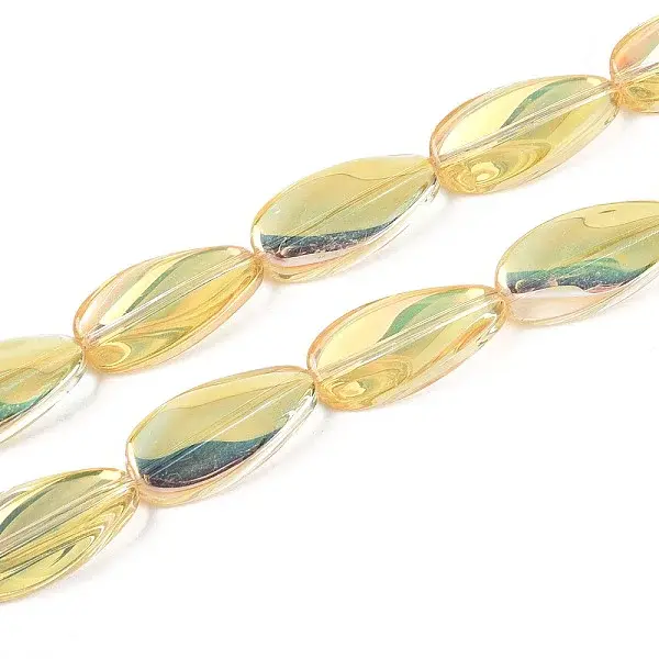 Electroplate Transparent Glass Beads Strands