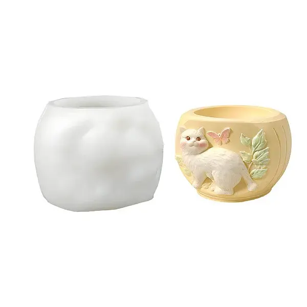 DIY Silicone Cat Shape Flowerpot Molds
