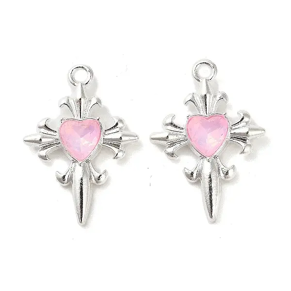 Rack Plating Alloy Rhinestones Pendants