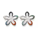 Alloy and Dyed Natural Paua Shell Pendants