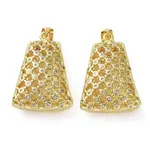 Brass Micro Pave Clear Cubic Zirconia Pendants