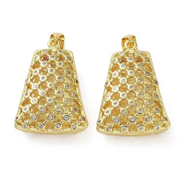 Brass Micro Pave Clear Cubic Zirconia Pendants