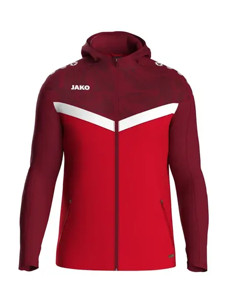 JAKO Športová bunda  červená / čerešňová / biela