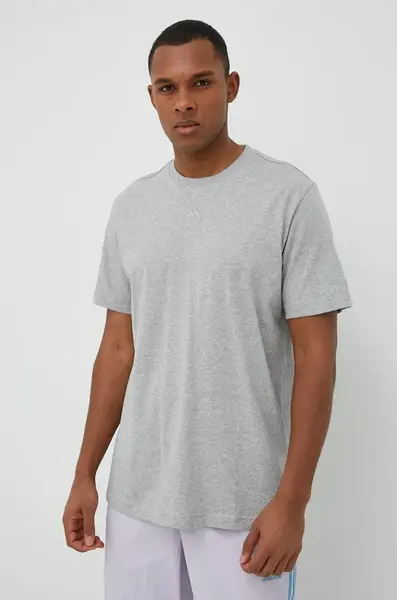 Bavlněné tričko adidas šedá barva, IC9789
