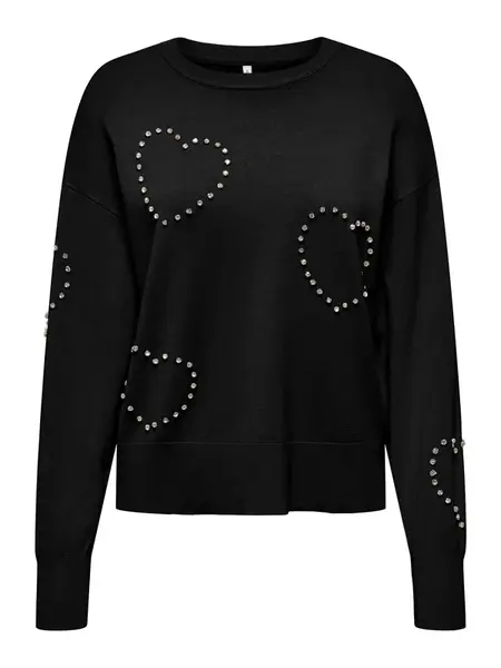 ONLY Sveter 'ONLBee'  čierna / strieborná