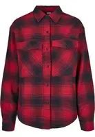 Women's Shirt Check Overshirt Navy Blue/Red
