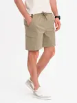 Ombre Men's loose-fit shorts with cargo pockets - light olive