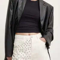Džínové šortky Answear.LAB dámské, bílá barva, s aplikací, high waist