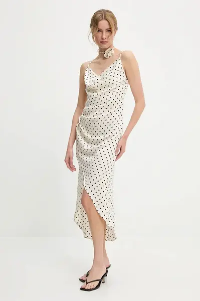 Šaty Answear.LAB červená barva, midi, přiléhavé