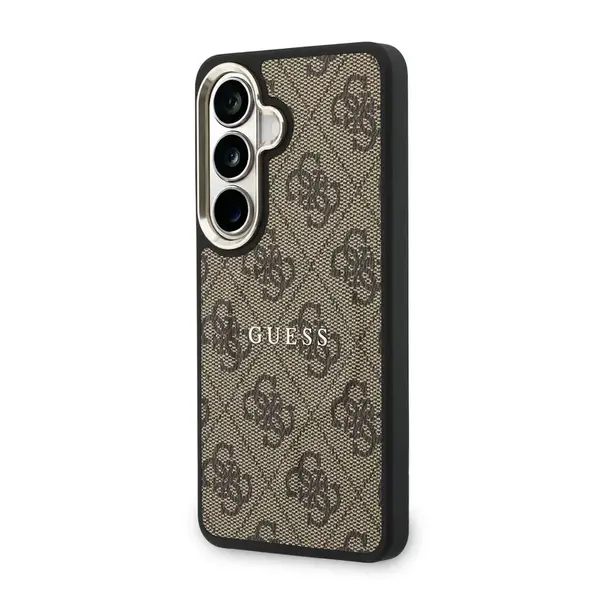 Guess PU Leather 4G Gold Frame Magnetic Zadní Kryt pro Samsung Galaxy S26 Brown