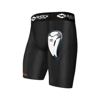 Shock Doctor 221 CORE COMPRESSION SHORT Kompresní šortky se suspenzorem, černá, velikost
