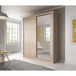 Šatní skříň Bella 03 Barva korpusu: Dub - sonoma, Dveře: Dub sonoma + zrcadlo