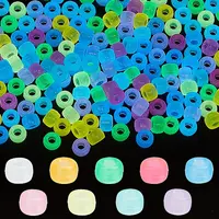 540Pcs 9 Colors Transparent & Luminous Plastic Beads
