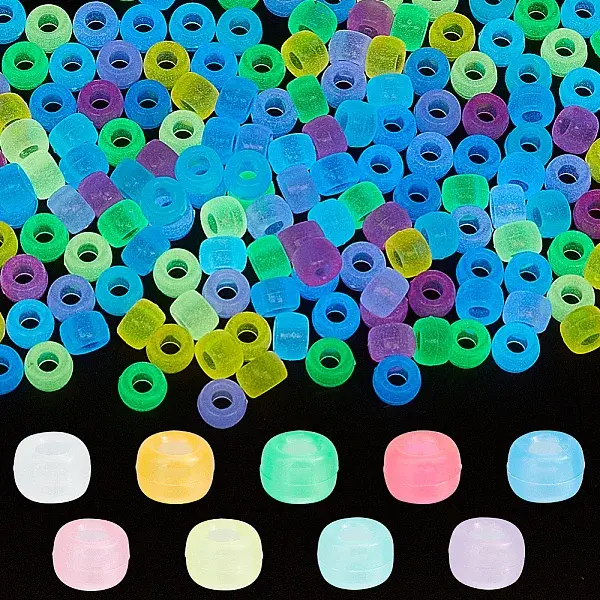 540Pcs 9 Colors Transparent & Luminous Plastic Beads