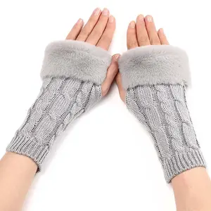 Acrylic Fibers Knitting Fingerless Gloves