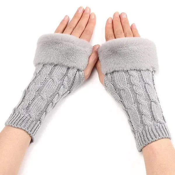 Acrylic Fibers Knitting Fingerless Gloves