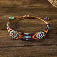 Bohemian Style Geometric Glass Seed Bead Handmade Bracelet for Women