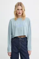 Bavlněné tričko s dlouhým rukávem Levi's modrá barva, A9418