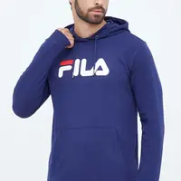 Mikina Fila pánská, tmavomodrá barva, s kapucí, s potiskem