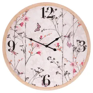 NÁSTĚNNÉ HODINY pink 58 cm