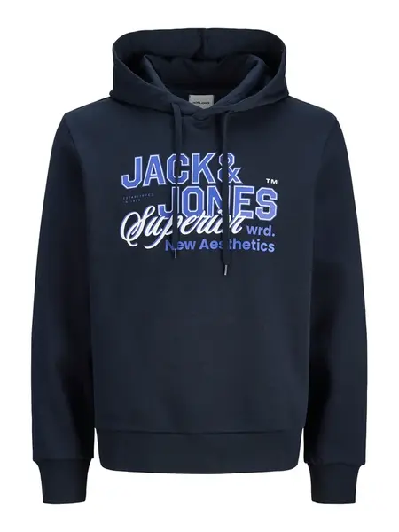 JACK & JONES Mikina  modrá / námornícka modrá / biela