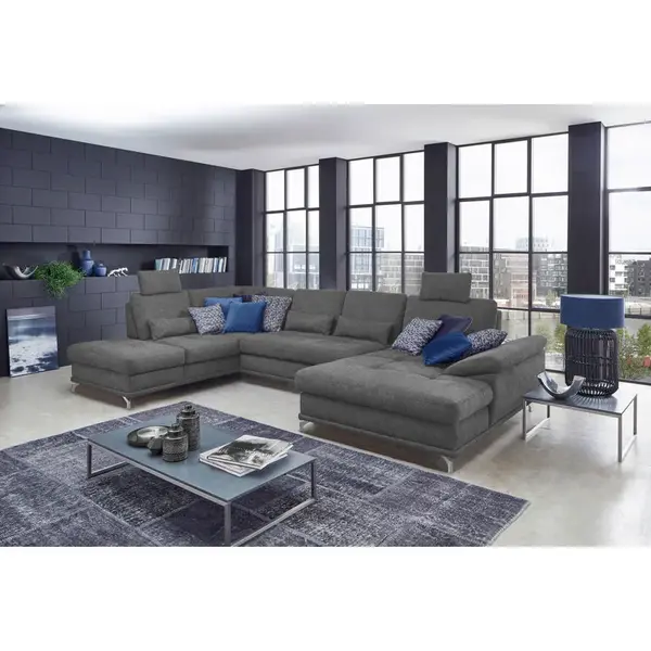 Sit & More SEDACÍ SOUPRAVA, textil, šedá