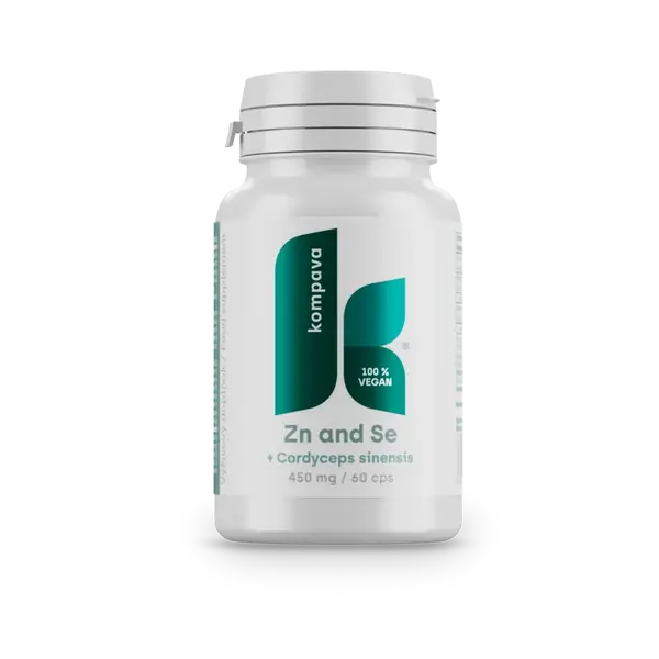 KOMPAVA Zinek a selen CORDYCEPS SINENSIS 450 mg / 60kapslí