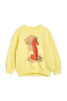 Dětská bavlněná mikina Mini Rodini žlutá barva, s potiskem