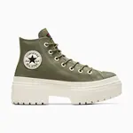 Kožené kecky Converse Chuck Taylor All Star Lugged Heel dámské, zelená barva, A11163C
