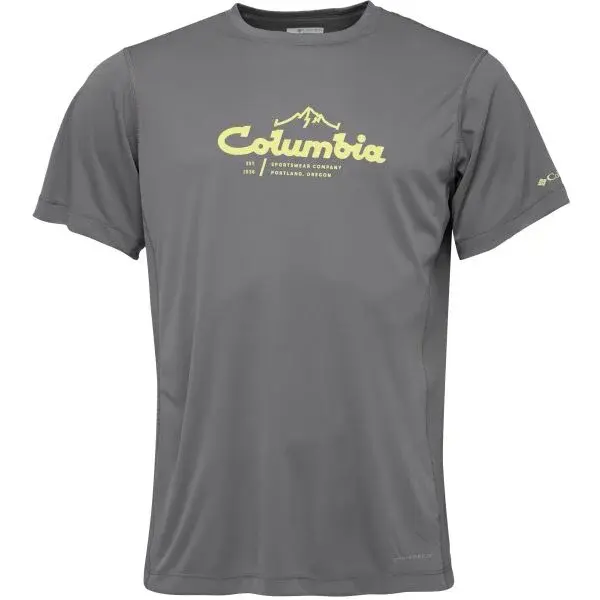 Columbia ZERO RULES LIGHT SS GRAPHIC CREW Pánske tričko, sivá, veľkosť