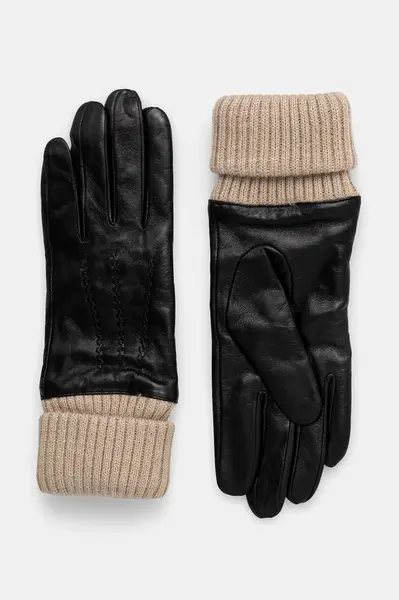 Kožené rukavice Emu Australia Loch dámské, černá barva, W7016