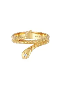 ELLI Prsteň 'Schlange'  zlatá / priehľadná